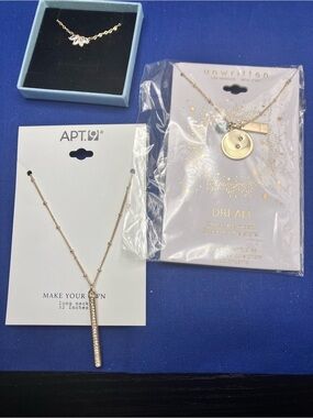 Unwritten Gold Layered Dream Pendant Necklace with Disc and Bar Charms